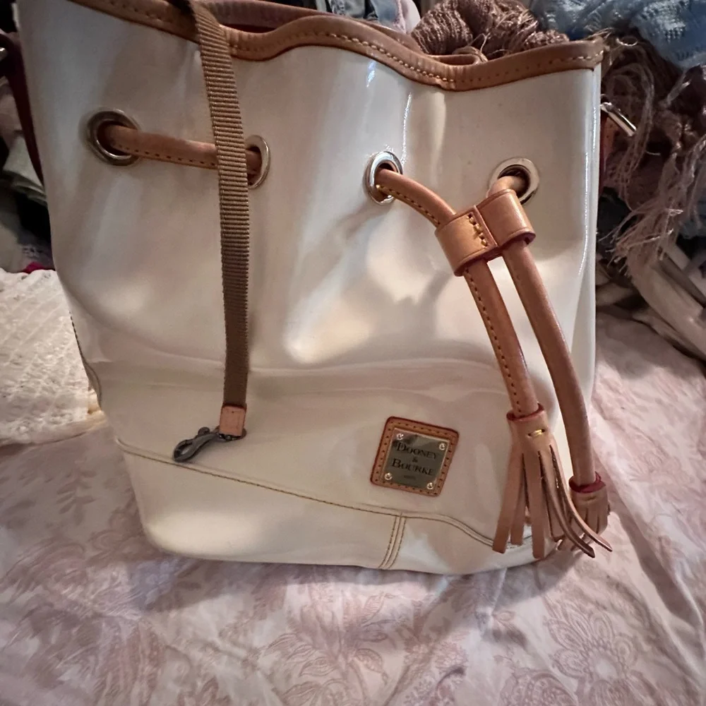Dooney & Bourke Cream and Tan Bucket Bag - Picture 1 of 7